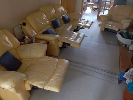 Photo of free Leather reclining sofa and 2 armchairs (Linton CB21) #2