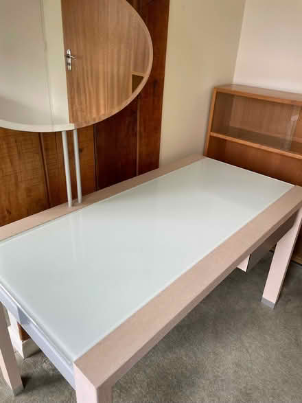Photo of free Modern glass topped dressing table with mirror (Bosham PO18) #2