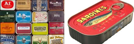 Photo of tobacco tin / sq sardine tins (Mill Hill BB2) #1