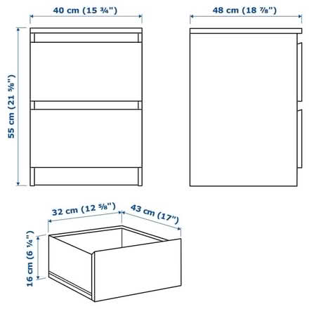Photo of free MALM Chest of 2 drawers, white (Earlswood, Redhill, RH1) #4
