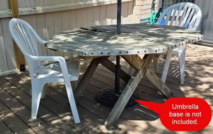 Photo of free All-wood patio table (SW Waterfront) #4