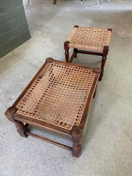 Photo of free Two footstools - antique. (Bosham PO18) #1