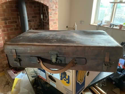 Photo of free Old leather suite case with initials (Ravenstonedale CA17) #3