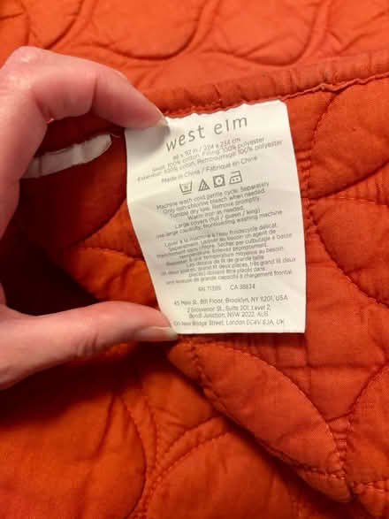 Photo of free Full/Queen West Elm bed spread (LaSalle Gardens-adjacent) #2