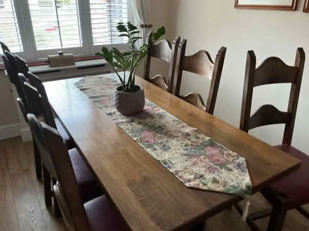 Photo of free Refectory style dining table + 6 chairs (Bocking CM7) #1