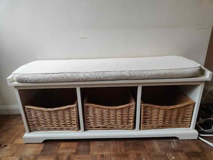 Photo of free Newport white hallway bench storage (West Dulwich SE21) #1