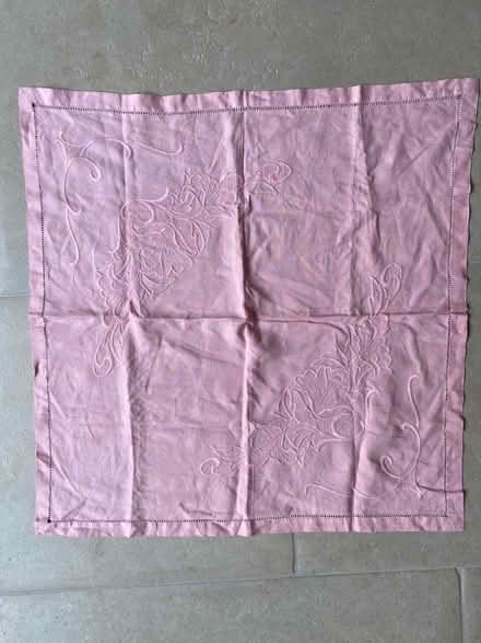 Photo of free 32” square linen tablecloth (St Albans AL3) #1