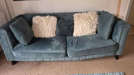 Photo of free 3 seater velvet sofa (Market Bosworth CV13) #1