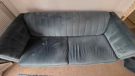 Photo of free 3 seater velvet sofa (Market Bosworth CV13) #3