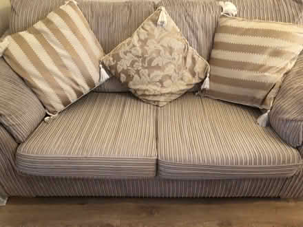 Photo of free 3 seater sofa and cushions (Claughton CH41) #2