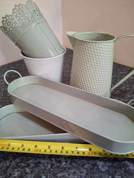 Photo of free Metal plant pots, jug, and trays. (Penrith CA11) #2