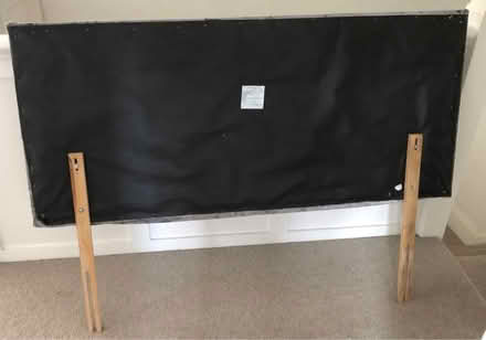 Photo of free double bed headboard grey velvet (Aigburth L17) #2