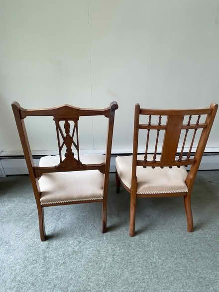 Photo of free Mismatched pair antique little low chairs (Bosham PO18) #2