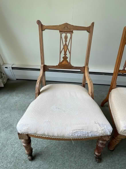 Photo of free Mismatched pair antique little low chairs (Bosham PO18) #4