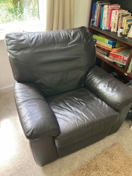 Photo of free Brown leather reclining chair (Compton Beauchamp SN6) #1