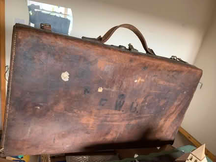 Photo of free Old leather suite case with initials (Ravenstonedale CA17) #1