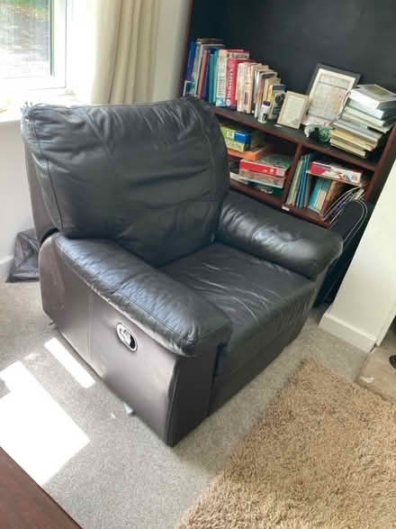 Photo of free Brown leather reclining chair (Compton Beauchamp SN6) #2