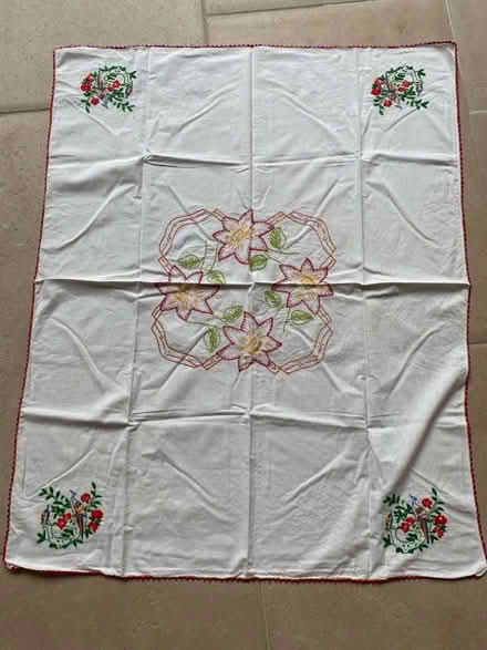 Photo of free Cotton embroidered tablecloth (St Albans AL3) #1