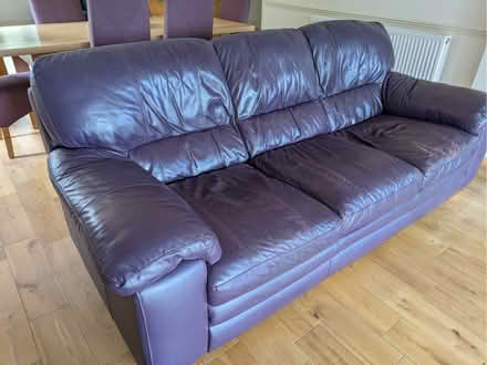 Photo of free Purple leather High quality 3 Seater sofa (Broomfield ME17) #3