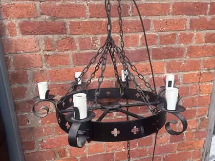 Photo of free Wrought iron chandelier for 6 bulbs. (Wooton SY11) #2