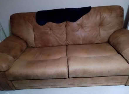 Photo of free Tan colour - Leather Sofa (West Howe BH12) #1
