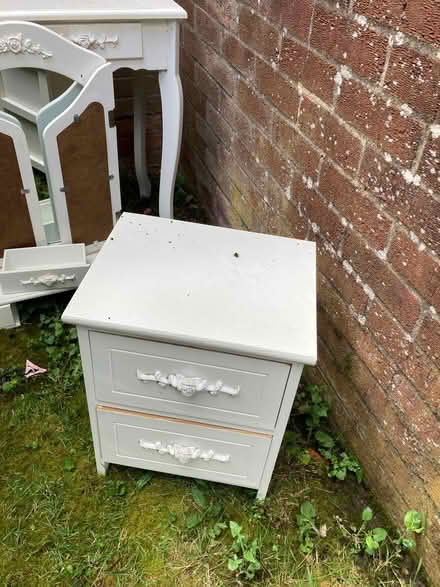 Photo of free Girls White Dressing Table with Mirror & Bedside Cabinet. (St James, South Elmham IP19) #4