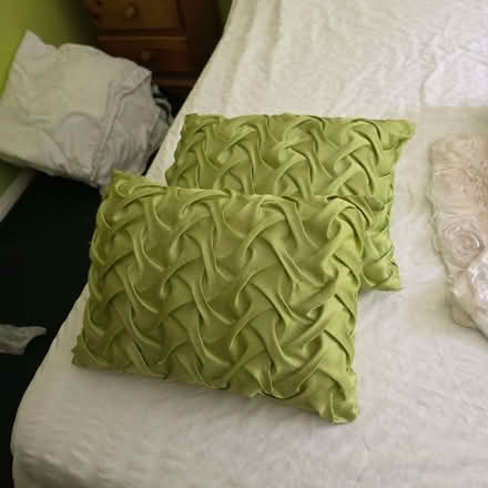 Photo of free 2 small bed cushion pads , 2 sets covers and 2 green bed c (Clive Vale TN35) #4