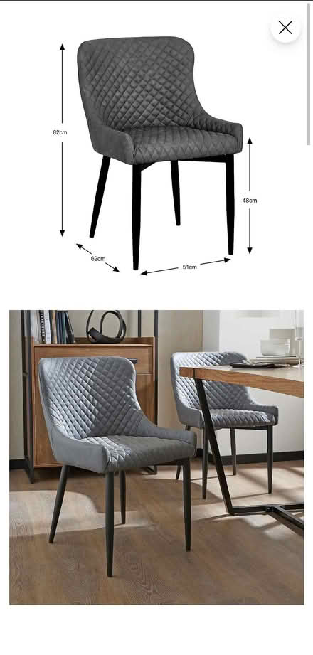 Photo of free 2 x dining chairs. Grey faux leather. No rips or tears. (Hampden Park BN22) #2