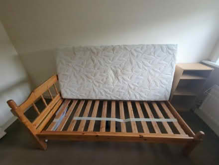 Photo of free Bedframe + old memory foam mattress (Norbury sw16) #1