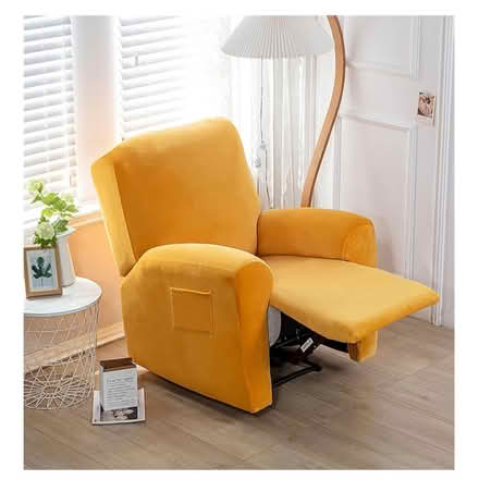 Photo of free Blue & a yellow recliner slipcover (Broadbridge Heath, RH12) #1