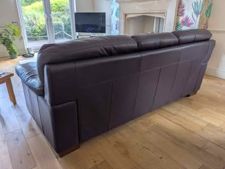 Photo of free Purple leather High quality 3 Seater sofa (Broomfield ME17) #2