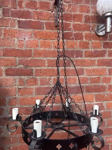 Photo of free Wrought iron chandelier for 6 bulbs. (Wooton SY11) #1