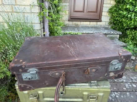 Photo of free Old leather suitcase (Woodmancote GL11) #1