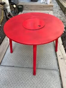 Photo of free 23” kids red round wood table (L5L 5P5) #1