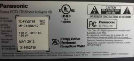 Photo of free 65" Panasonic plasma TV (Bernardo & Iowa, Sunnyvale) #2