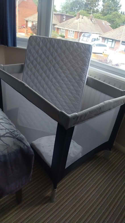 Photo of free Travel cot + mattress (Woodley RG5) #1