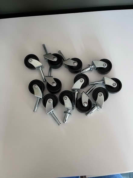 Photo of free 12 x furniture swivel castor wheels (Stoneleigh KT17) #1