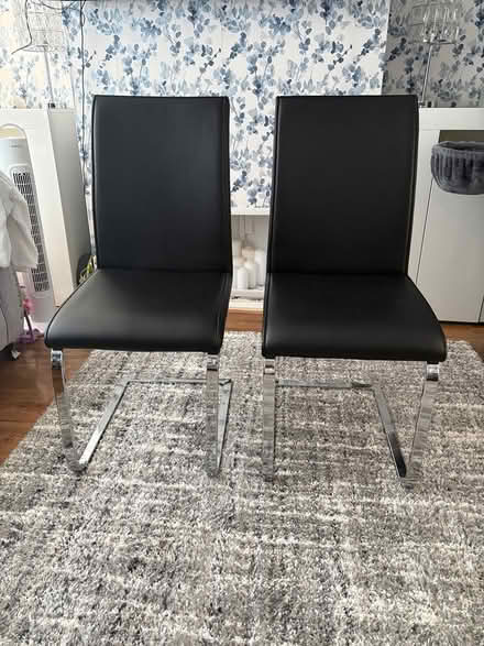 Photo of free 2 solid black chairs (Orpington br6) #1