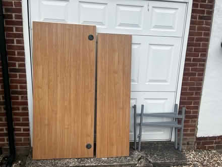 Photo of free Large, solid, pine office desk (Hatherley GL51) #1