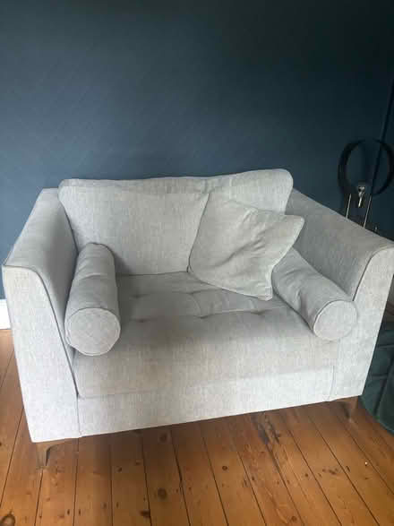 Photo of free Grey and emerald green sofa, snuggle chair and armchair (Solihull B91) #2