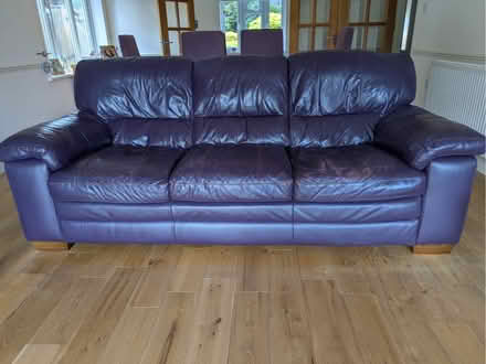 Photo of free Purple leather High quality 3 Seater sofa (Broomfield ME17) #4
