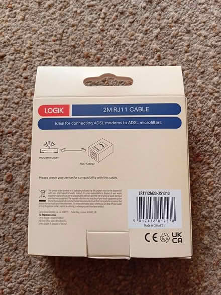 Photo of free 2m rj11 cable. new (Harrogate. HG1.) #2