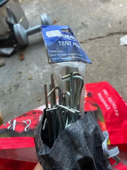 Photo of free Tent pegs, hammer, table (lodgemoor S10) #1