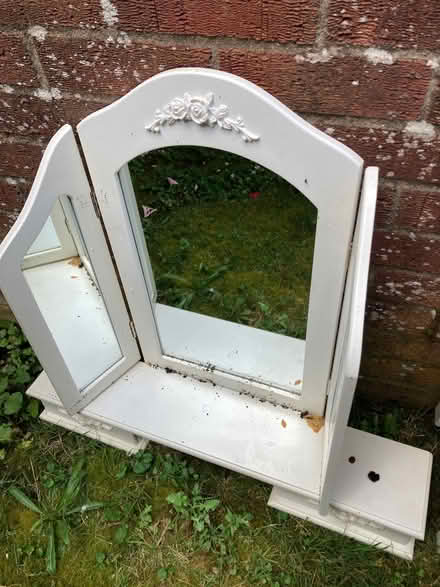 Photo of free Girls White Dressing Table with Mirror & Bedside Cabinet. (St James, South Elmham IP19) #3