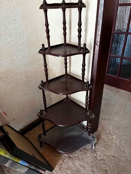 Photo of free Corner Wotnot Display Shelf Dark Wood (Rochford SS4) #1