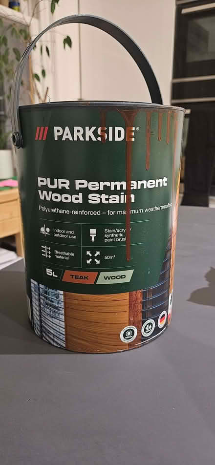 Photo of free 4 litres of Permanent Wood Stain (Parkside) (Clapham Common SW11) #1