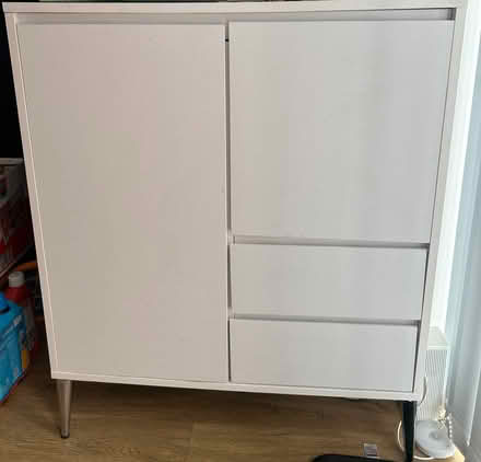Photo of free Title: Free White Storage Cabinet (Morley LS27) #1