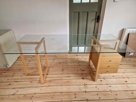 Photo of free Glass top desk (Brandiston NR10) #2