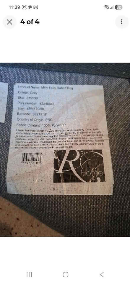 Photo of free Grey rug (Manley Common WA6) #2