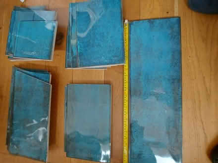 Photo of free 21 tiles mostly cut in half and dark grey grout (Cutteslowe OX2) #1